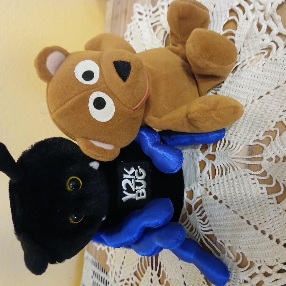 Y2K Bug and Bear Plush Toy Set